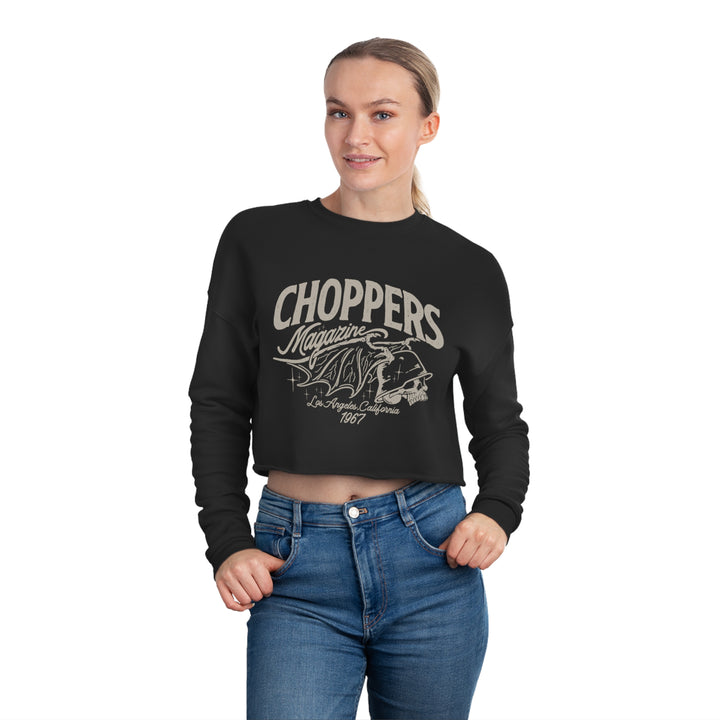 Helmet Skull Cropped Sweatshirt