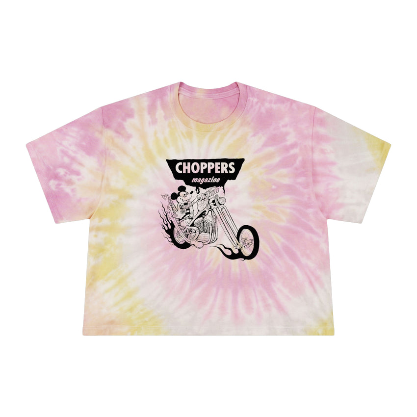 Women's Chopper Mouse Tie-Dye Crop Tee