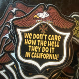 We Don't Care CA Keychain and sticker